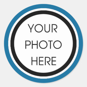 Blaue und schwarze Schablonen-Aufkleber Runder Aufkleber