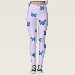 Blaue und schwarze Schmetterlinge  Leggings