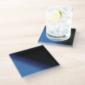 Blaue und schwarze Steigung Glasuntersetzer (Schrägansicht)