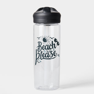 Blaue und schwarze Strand Bitte Wasserflasche Trinkflasche