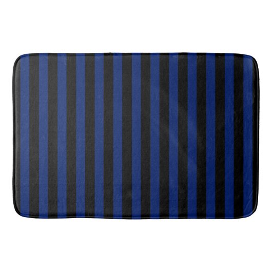 Blaue und schwarze Streifen Badematte (Vorderseite)