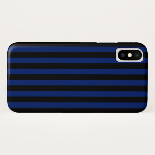 Blaue und schwarze Streifen Case-Mate iPhone Hülle (Rückseite (Horizontal))