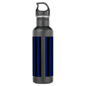 Blaue und schwarze Streifen Edelstahlflasche (Rückseite)