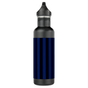 Blaue und schwarze Streifen Edelstahlflasche