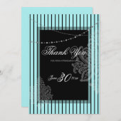 Blaue und schwarze Streifen Einladung (Vorne/Hinten)