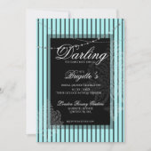 Blaue und schwarze Streifen Einladung (Vorderseite)