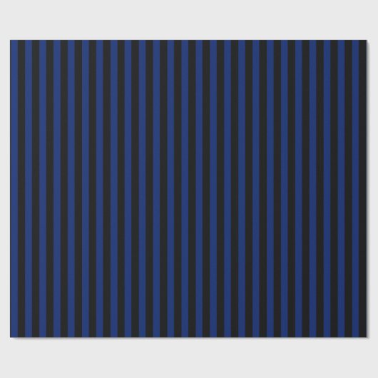 Blaue und schwarze Streifen Geschenkpapier (Flach)