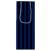Blaue und schwarze Streifen Geschenktüte Für Weinflaschen (Vorderseite)