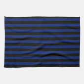 Blaue und schwarze Streifen Geschirrtuch (Horizontal)