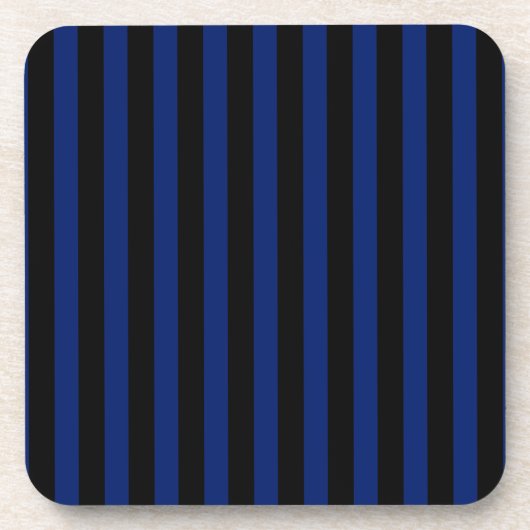 Blaue und schwarze Streifen Getränkeuntersetzer (Vorderseite)