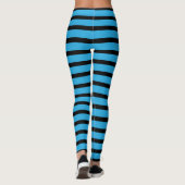 Blaue und schwarze Streifen Leggings (Rückseite)