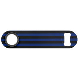 Blaue und schwarze Streifen Speed Flaschenöffner