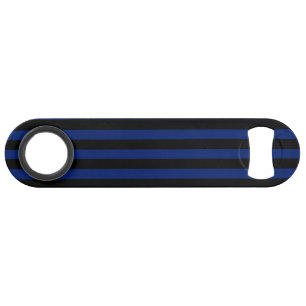 Blaue und schwarze Streifen Speed Flaschenöffner