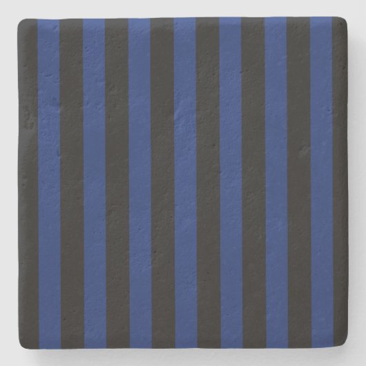Blaue und schwarze Streifen Steinuntersetzer (Vorderseite)