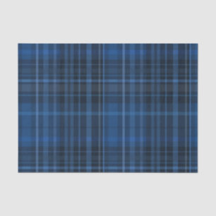 Blaue und schwarze Tartan-Karo-Musterdruck Seidenpapier