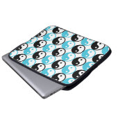 Blaue und schwarze Yangan-Muster Laptopschutzhülle (Vorne Knopf)