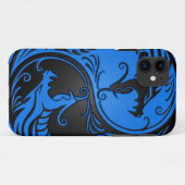 Blaue und schwarze Yin Yang Drachen Case-Mate iPhone Hülle (Rückseite (Horizontal))