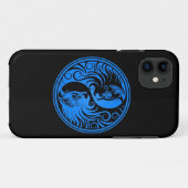 Blaue und schwarze Yin Yang Katzen Case-Mate iPhone Hülle (Rückseite (Horizontal))