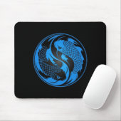 Blaue und schwarze Yin Yang Koi Fische Mousepad (Mit Mouse)