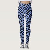 Blaue und schwarze Zebra-Leggings Leggings (Vorderseite)