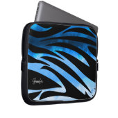 Blaue und schwarze Zebrastreifen Laptopschutzhülle (Vorne Rechts)
