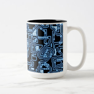 Blaue und schwarze zweifarbige tasse