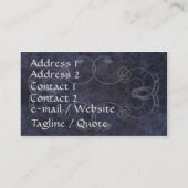 Blaue und silberne Eleganz Visitenkarte (Rückseite)