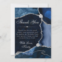 Blaue und silberne falsche Glitter-Achat-Geburtsta