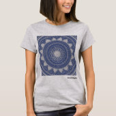 Blaue und silberne Mandala T-Shirt (Vorderseite)