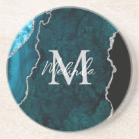 Blaue und silberne Marmor-Achat-Koordinaten