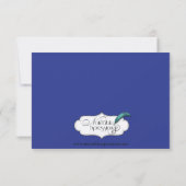 Blaue und silberne Schneeflocke-Hochzeits-Probe Einladung (Rückseite)