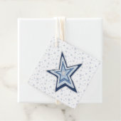 Blaue und silberne Sterne Feiertagsgeschenk Geschenkanhänger (Beispiel)