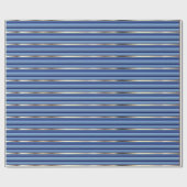 Blaue und silberne Streifen Geschenkpapier (Flach)