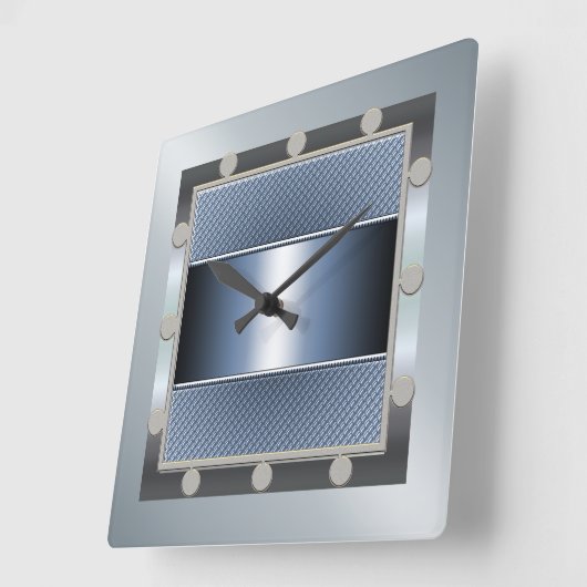 Blaue und silberne Wanduhr (Winkel)