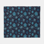 Blaue und Silberne Winterschneeflocken Fleecedecke (Vorderseite (Horizontal))