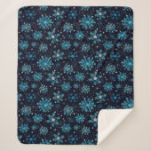 Blaue und Silberne Winterschneeflocken Sherpadecke (Vorderseite)