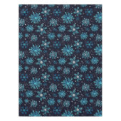 Blaue und Silberne Winterschneeflocken Tischdecke (Vorderseite)