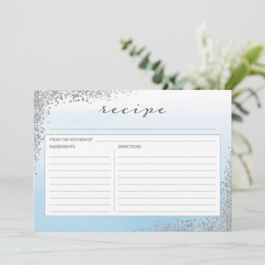 Blaue und Silbertablette Einladung (Stehend Vorderseite)