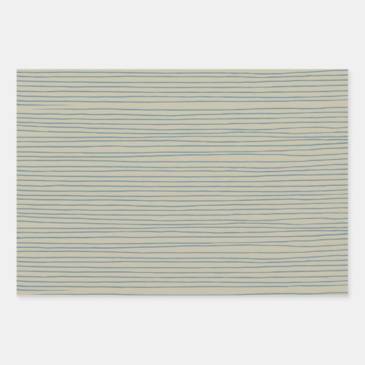 Blaue und Taupe Abstrakte Lines Muster Geschenkpapier Set (Vorderseite 2)