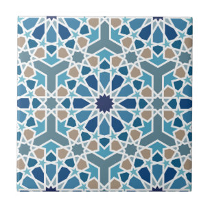Blaue und Taupe marokkanische geometrische Mosaikm Fliese