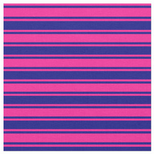 Blaue und tiefrosa Streifen/Linienmuster Stoff