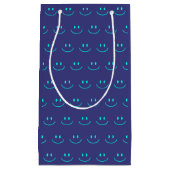 Blaue und türkisfarbene Smile-Pattern-Geschenktasc Kleine Geschenktüte (Vorderseite)