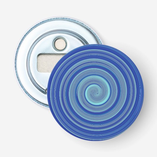 Blaue und türkisfarbene Spirale Flaschenöffner (Vorderseite)