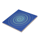 Blaue und türkisfarbene Spirale Fliese (Seite)