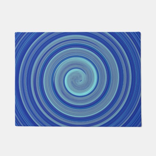 Blaue und türkisfarbene Spirale Fußmatte (Vorderseite)
