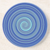 Blaue und türkisfarbene Spirale Getränkeuntersetzer (Vorne)