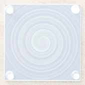 Blaue und türkisfarbene Spirale Glasuntersetzer (Rückseite)
