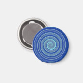 Blaue und türkisfarbene Spirale Magnet (Vorderseite/Rückseite)
