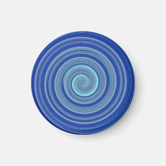 Blaue und türkisfarbene Spirale Magnet (Vorne)