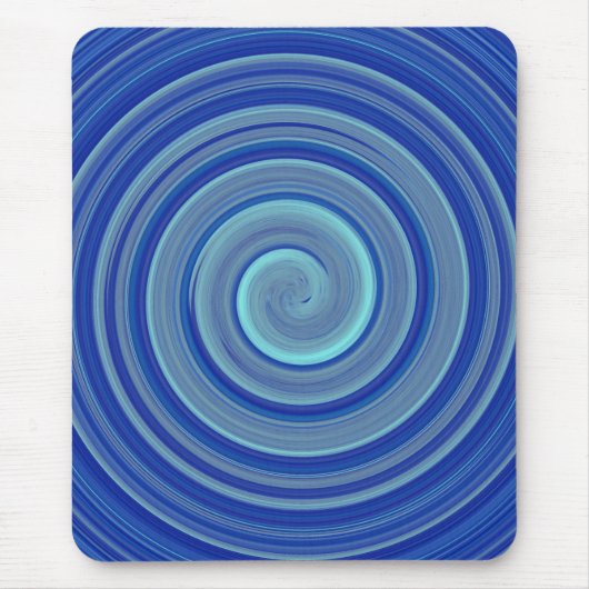 Blaue und türkisfarbene Spirale Mousepad (Vorne)